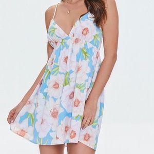 Floral Print Mini Babydoll Dress
